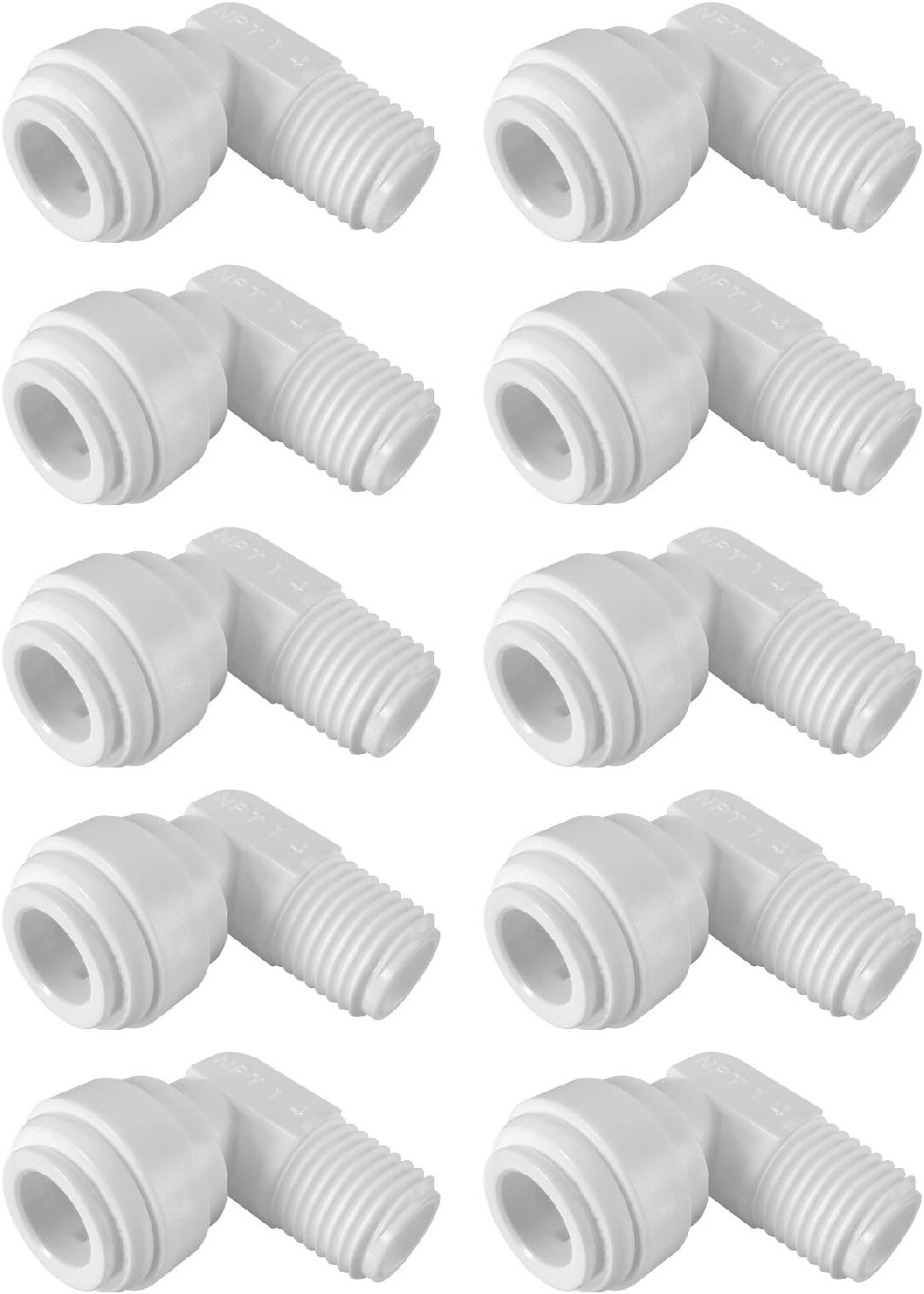 Express Water Male Elbow 1/4" x 3/8" Quick Connect QC Reverse Osmosis RO System Parts Fittings (10)