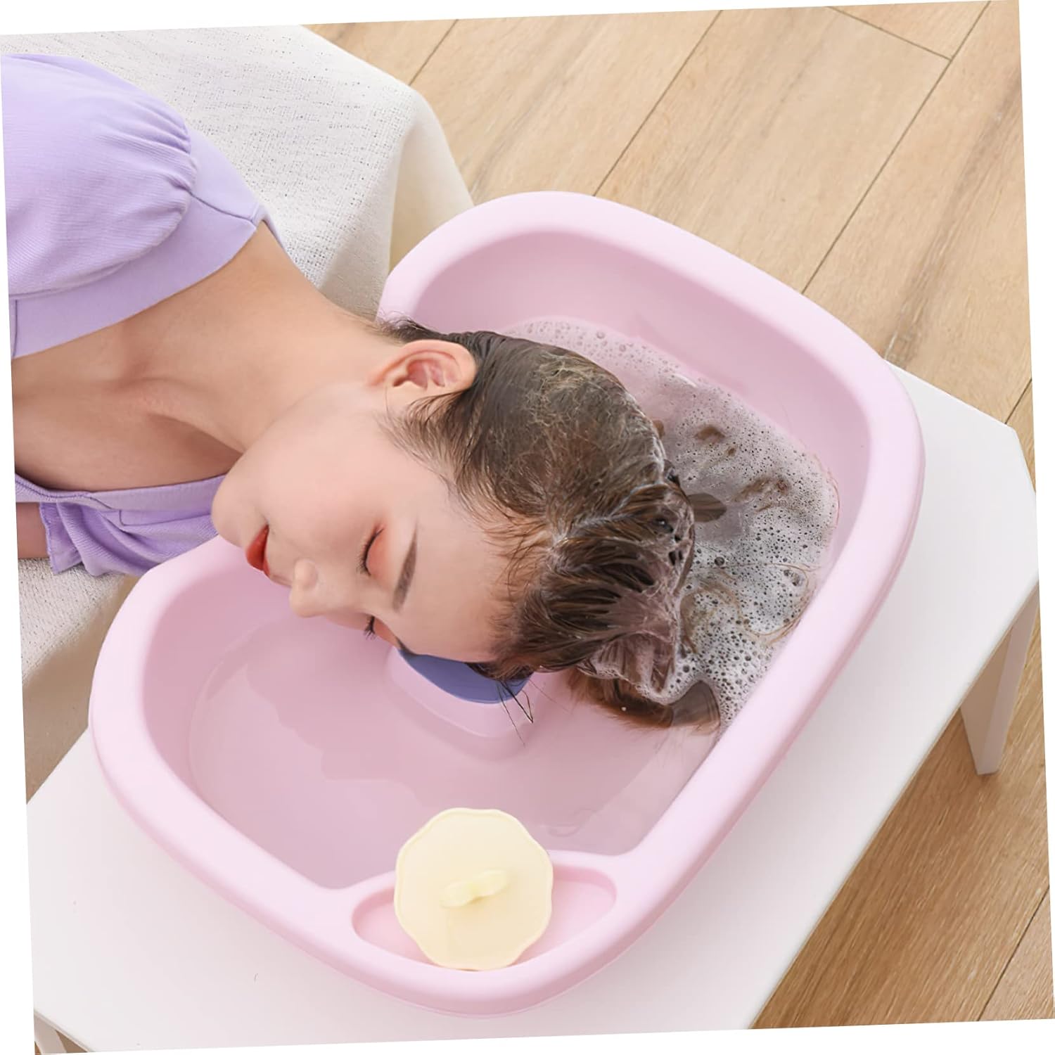 Hair Washing Basin for Bedridden Inflatable Wash Bowl for Hair Plastic Shampoo Basin