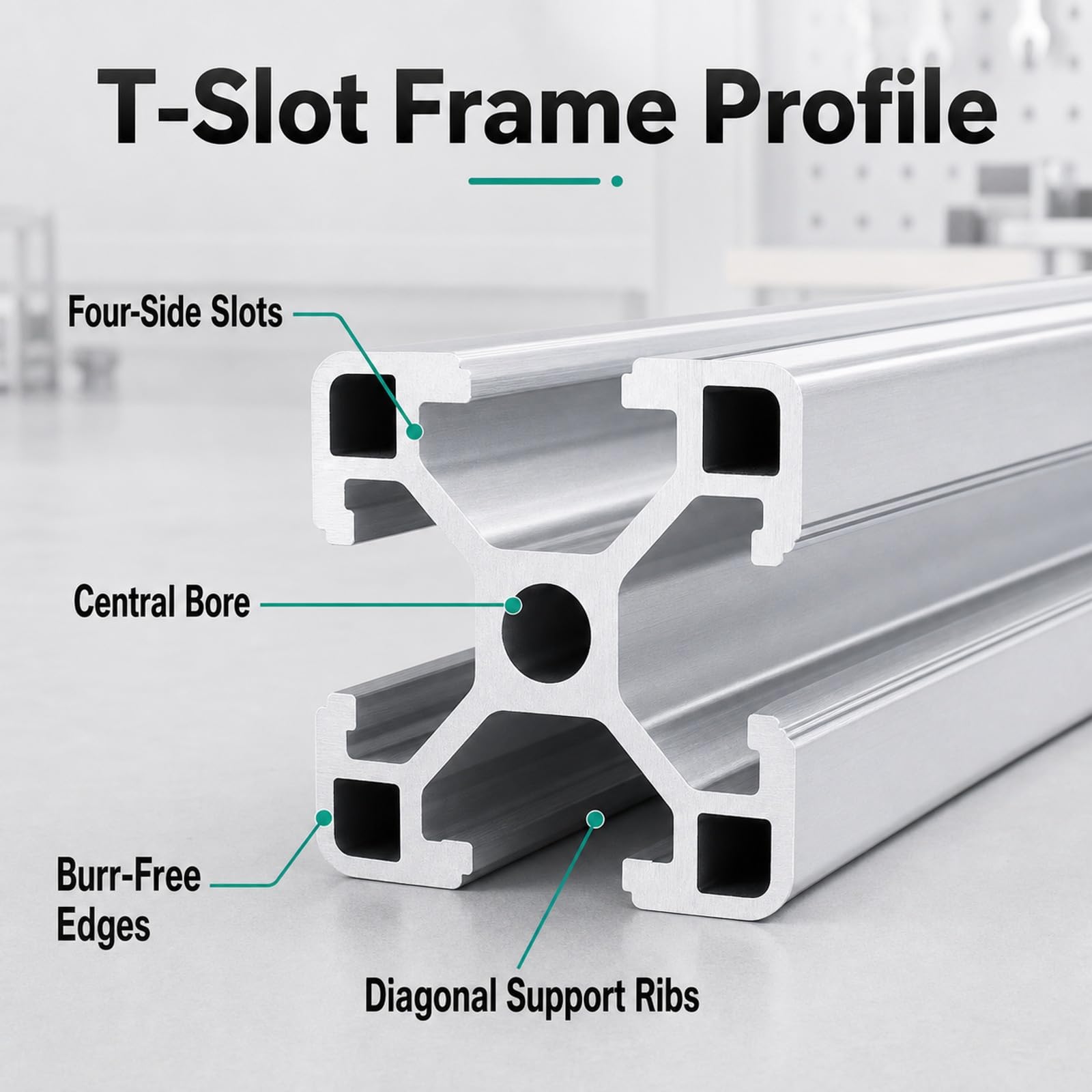 Profil Alu FüR Aluprofil,Modulare Aluminiumprofile,Linearschienenprofilrahmen,Vierkant Alu Profil,Glatte OberfläChe,FüR DIY 3D-Drucker Und CNC-Maschinen