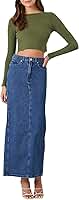 Saia Denim Midi Slit Skirt Forever 21Feminino