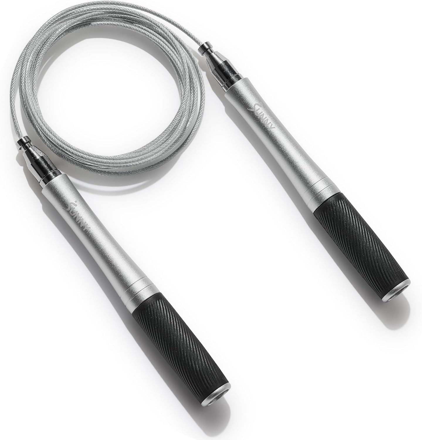 Sunny Health & Fitness Exercise Jump Rope for Fitness, Lightweight & Portable Skipping Rope with Durable Handles & Adjustable Exercise Rope with Optional Removable Weights