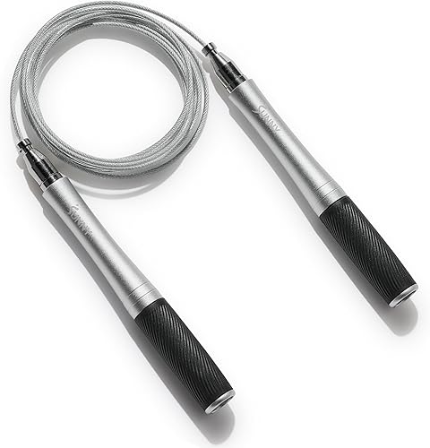 Sunny Health & Fitness Cuerda de saltar de ejercicio para fitness, cuerda de saltar ligera y portátil con asas duraderas y cuerda de ejercicio