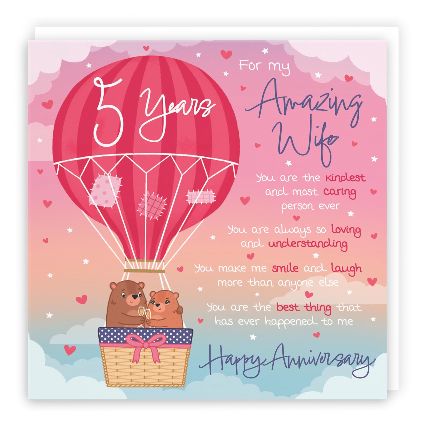Hunts England, Wife 5th Anniversary Poem Card, Love Is In The Air, Beautiful Love Verse, Cute Bears