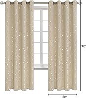 Vista 294 de BGment Room Darkening Curtains 95 Inches Long, Grommet Thermal Insulated Blackout Curtains with Wave Line and Dots Printed for Bedroom, 2 Panels