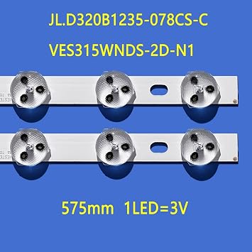 32 Inch LED Backlight Strip Replacement for VESTEL 32D1334DB VES315WNDL-01 VES315WNDS-2D-R02 VES315WNDA-01 11-LEDs 575mm