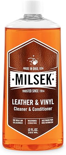 Milsek Limpiador y acondicionador de cuero y vinilo, 12 onzas, aroma a mandarina