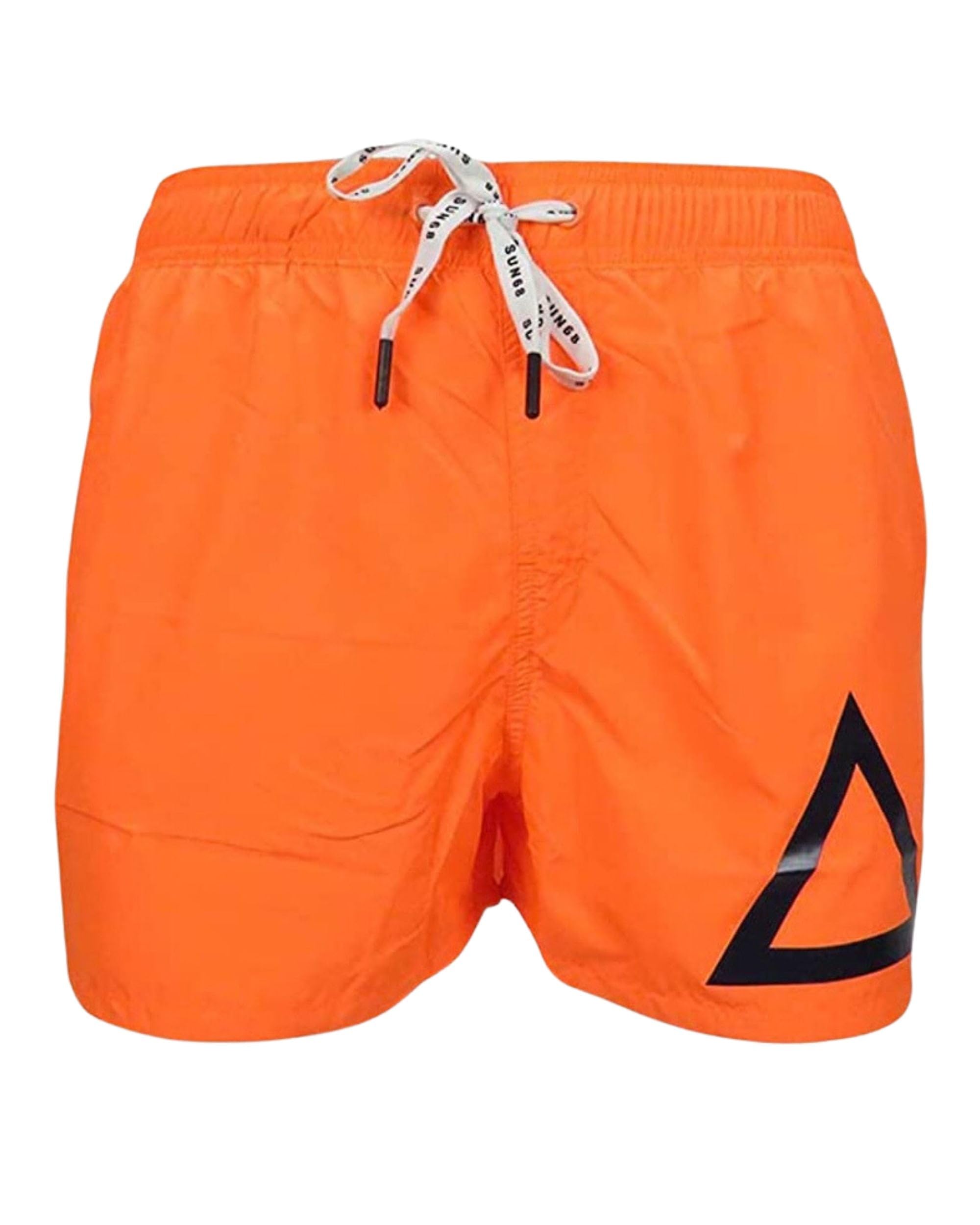 SUN68Swimming Trunks H19102 Men Beach Shorts Polyester Orange XXL