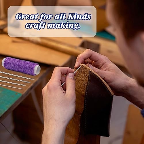 Miniatura 55 de Ftyiwu Hilo encerado, aguja de tapicería e hilo de 32 yardas con 7 agujas de coser a mano para tapicería del hogar, alfombra, lona, reparación