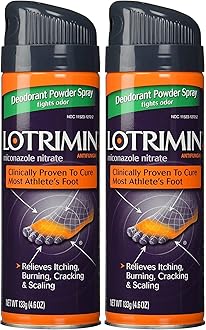 LotriminAf Miconazole Nitrate Deodorant Antifungal Powder Spray, 4.6 Ounce - Pack of 2