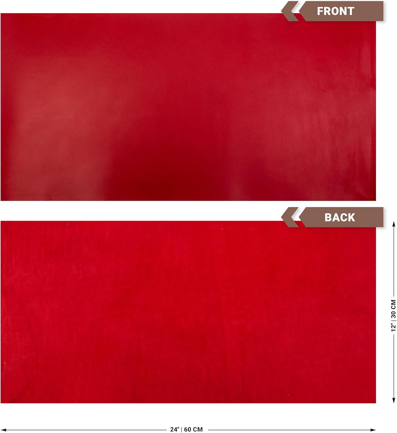 Shkira 12''X24'' Tooling Leather Square - 2.0MM Red Sheets for Crafts - Leather Sheets for Crafts Tooling Sewing Hobby - Thick Cowhide Pieces - Fabric for Crafting