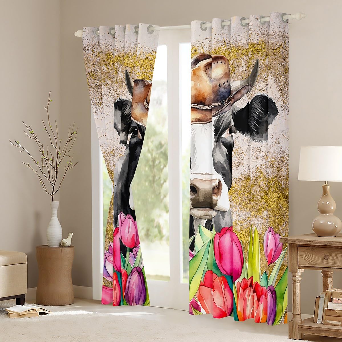 Cortinas De Ventana De Vaca De Las Tierras Altas Para Dormitorio, Sala De  Estar, Cortinas De, image size:1200x1200