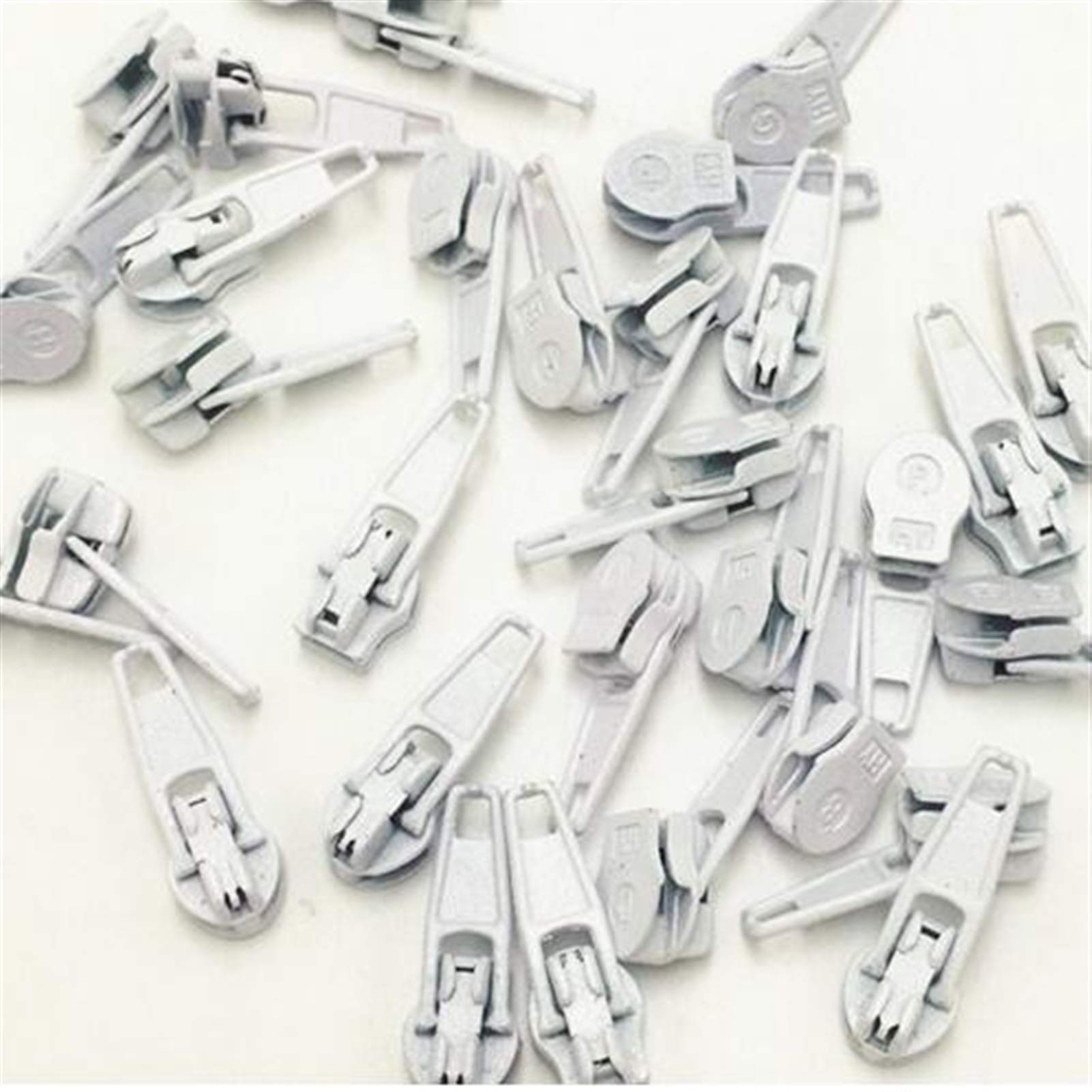 Plastic Zipper 10pcs Painting Metal Slider, Multicolor 3# Nylon Puller, for, for Sewing(White)