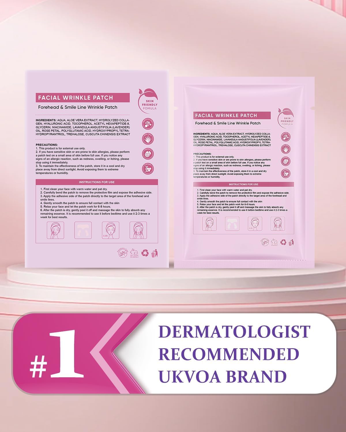 Forehead Wrinkle Patches & Smile Line Patches, Overnight Facial Wrinkle Treatment with Hyaluronic Acid, Aloe, Collagen & Vitamin E to Lift Smile Lines for Women 36pcs - Image 8