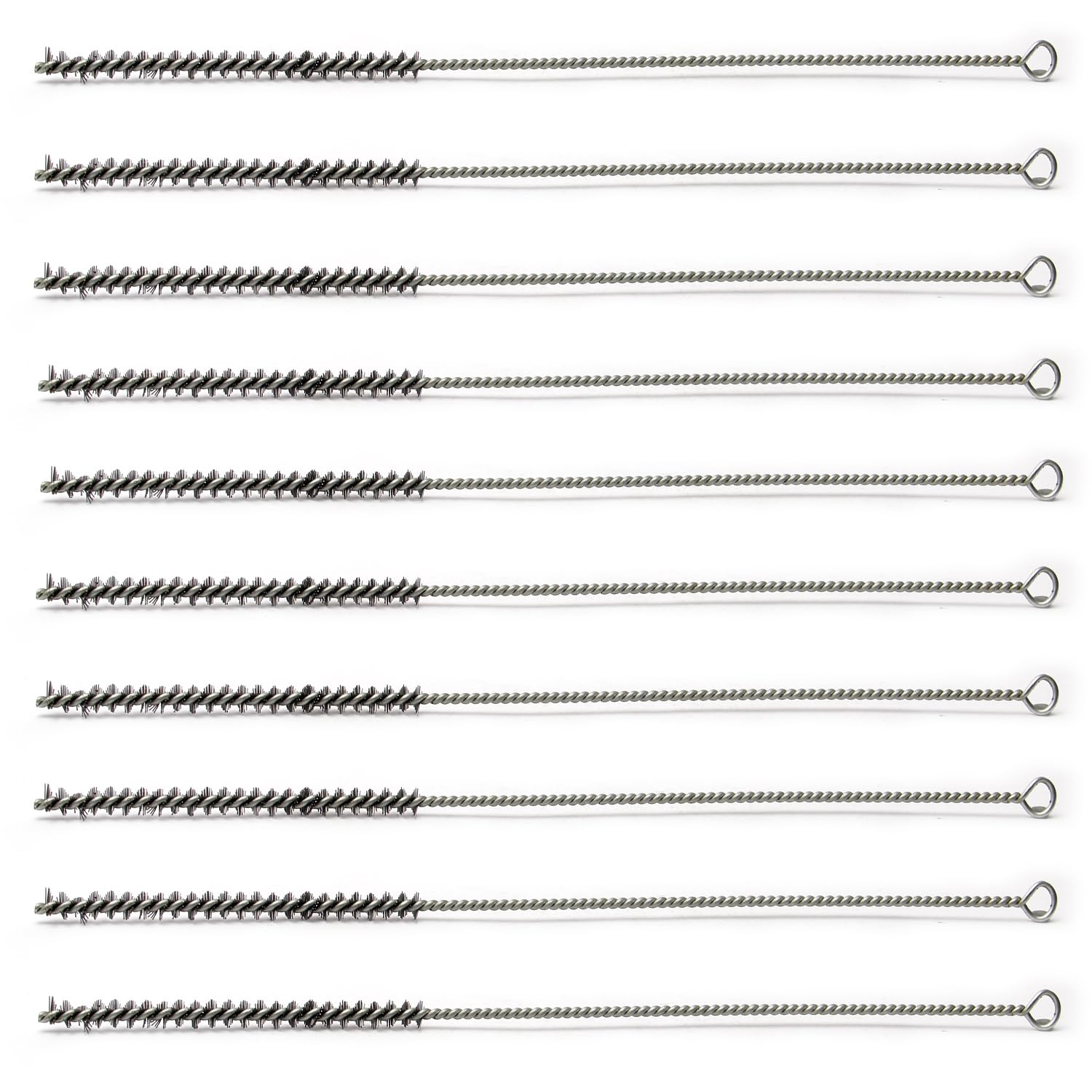 Utoolmart Steel Wire Tube Brush, Stainless Steel Spiral Power Bottle Cleaning Brush Long-Handle Bristle Pipe Cleaning Tool, 0.3-inch Diameter 12-inch Length,10pcs