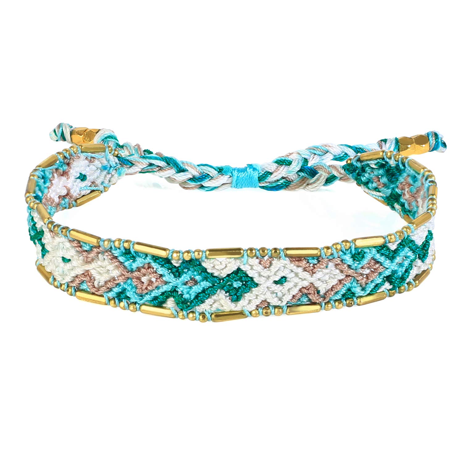 KELITCH Bracciali Dell'Amicizia Bohémien - 2 Pezzi Colorati In Corda Regolabili - 6