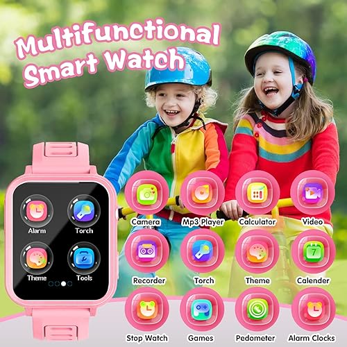 Miniatura 2 de Reloj inteligente para niños, regalo para niñas de 6 a 12 años, 24 juegos de rompecabezas, pantalla táctil HD, relojes para niños con MP3, video,