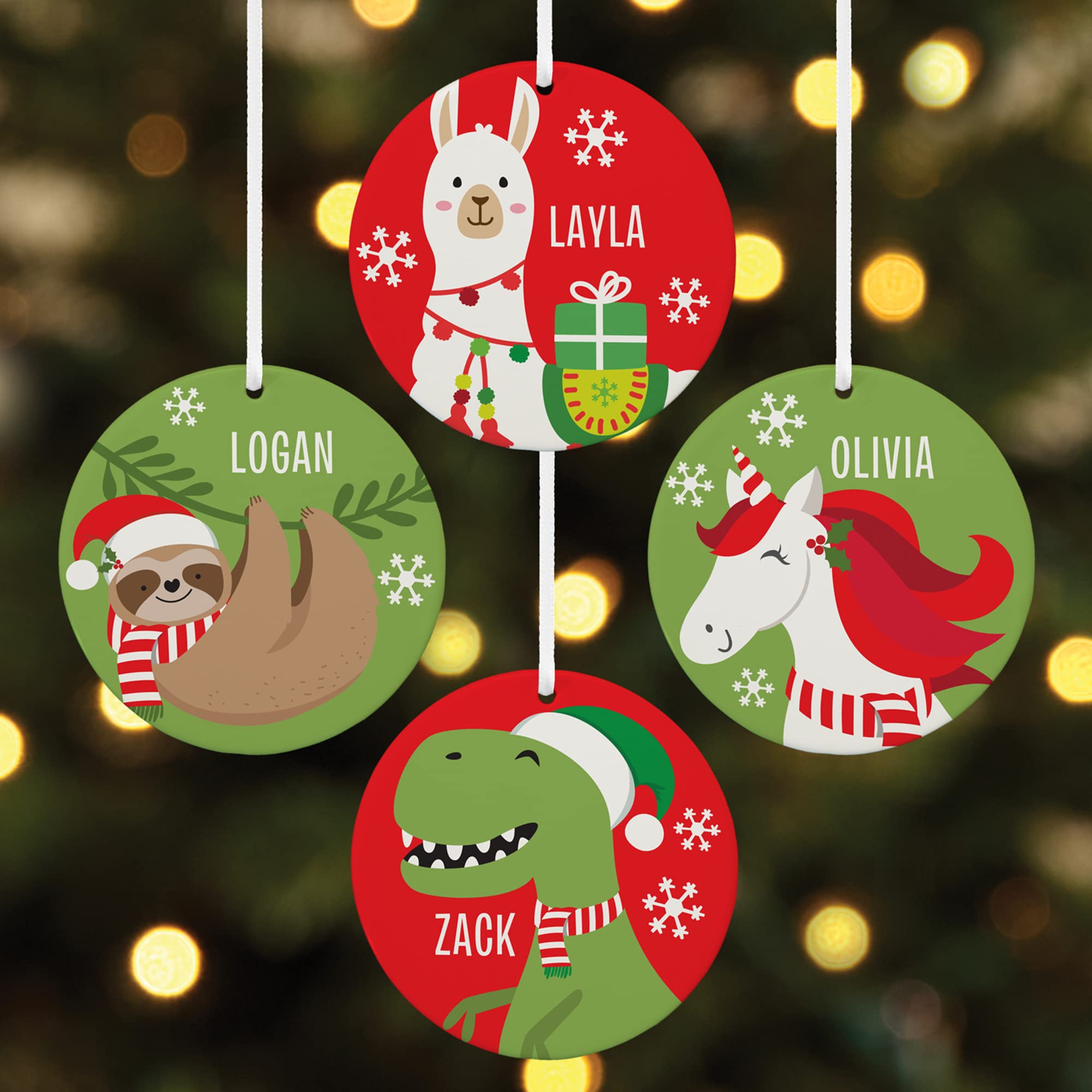 Let's Make Memories FA La La Friends Personalized Christmas Ornament - for Friends or Family - Customize Name - 3.75