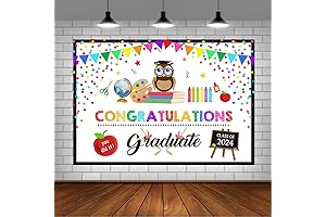 Lofaris Pre-K Graduation Backdrop for Preschool Kindergarten Congrats Grad Party Supplies 5x3ft