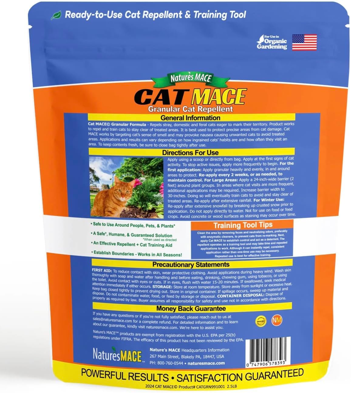 Nature's Mace Cat Mace Granules Outdoor cat Repellent for Yards, Gardens, and Plants. Safe for People, Pets, and Plants. Gradual Training Tool. (6 Pounds Granular (Pack of 1))