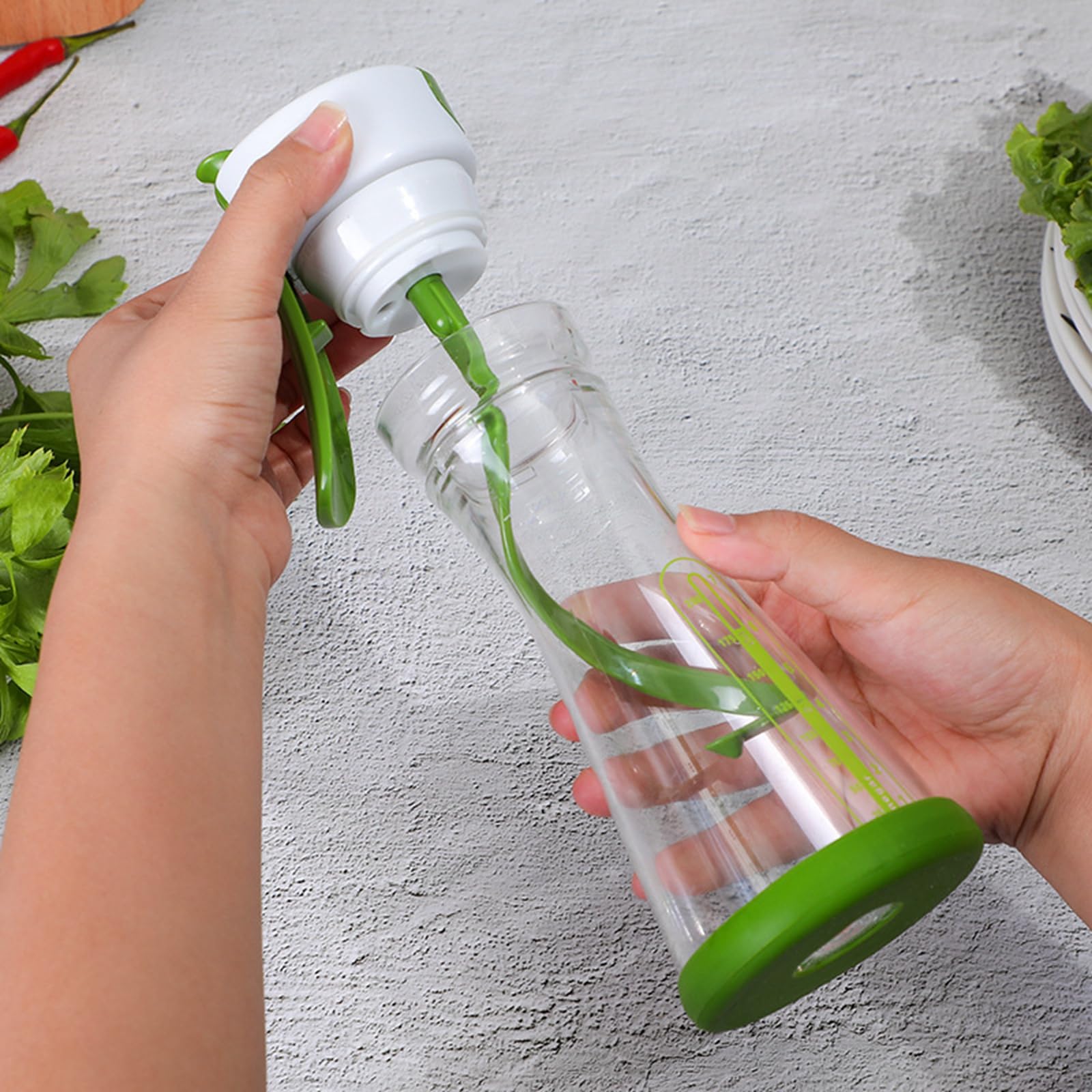 Botella mezcladora de aderezo de ensalada, botella de almacenamiento, suministros de cocina, adecuada para aceite, vinagre, salsa, limonada