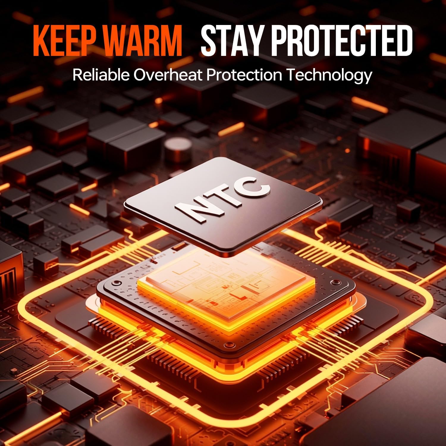 Men's Heated Jacket with Battery Pack, Windproof Waterproof Electric Coat | 3 Heat Settings | for Outdoor, Work - Image 5