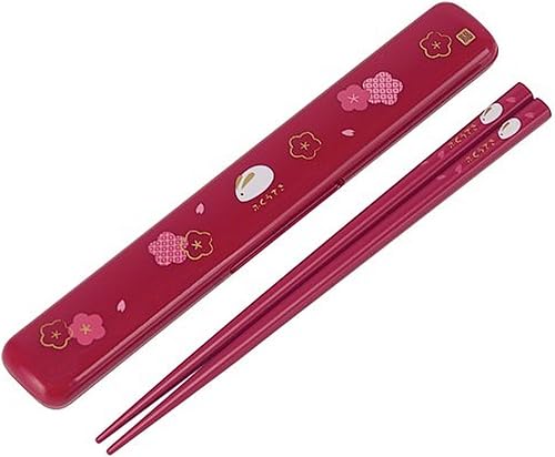 Conejo Blossom palillos japonés y Caso Rojo Conejo Blossom palillos japonés y Caso Rojo