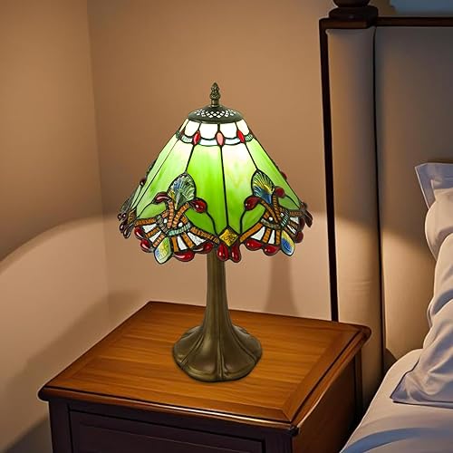 Miniatura 6 de Lámpara de mesa estilo Tiffany de 12 pulgadas, lámpara barroca de vidrieras con control remoto, regulable continua y 3 temperaturas de color,