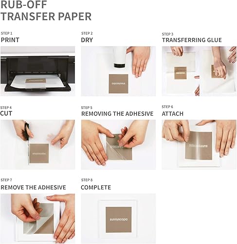 Miniatura 4 de Sunnyscopa Inkjet Rub-off Transfer Paper 8.5"x11" Transparente papel fotográfico, Transparente