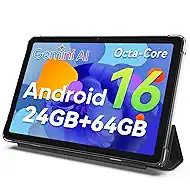 Android 16 Tablet 10.1 inch Tablet, Octa-Core Processor, 24GB RAM 64GB ROM 2 TB Expandable, 1280x800 HD Touchscreen, GPS, WiFi 5, Dual Camera, BT5.2, 6000mAh, Widevine L1