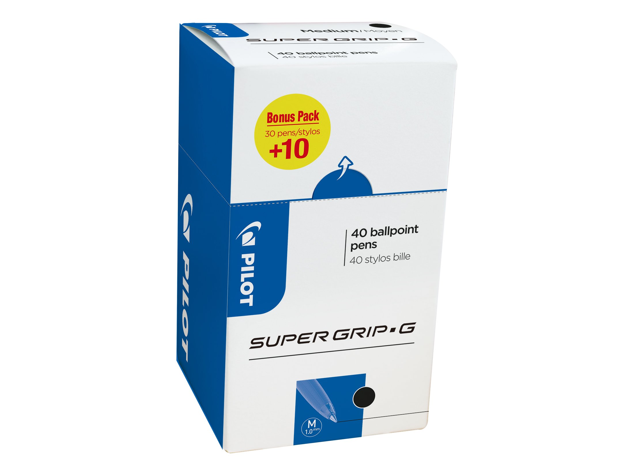 Pilot 3131910516309 Supergrip G Stick Ball Pen - Black (Pack of 40)