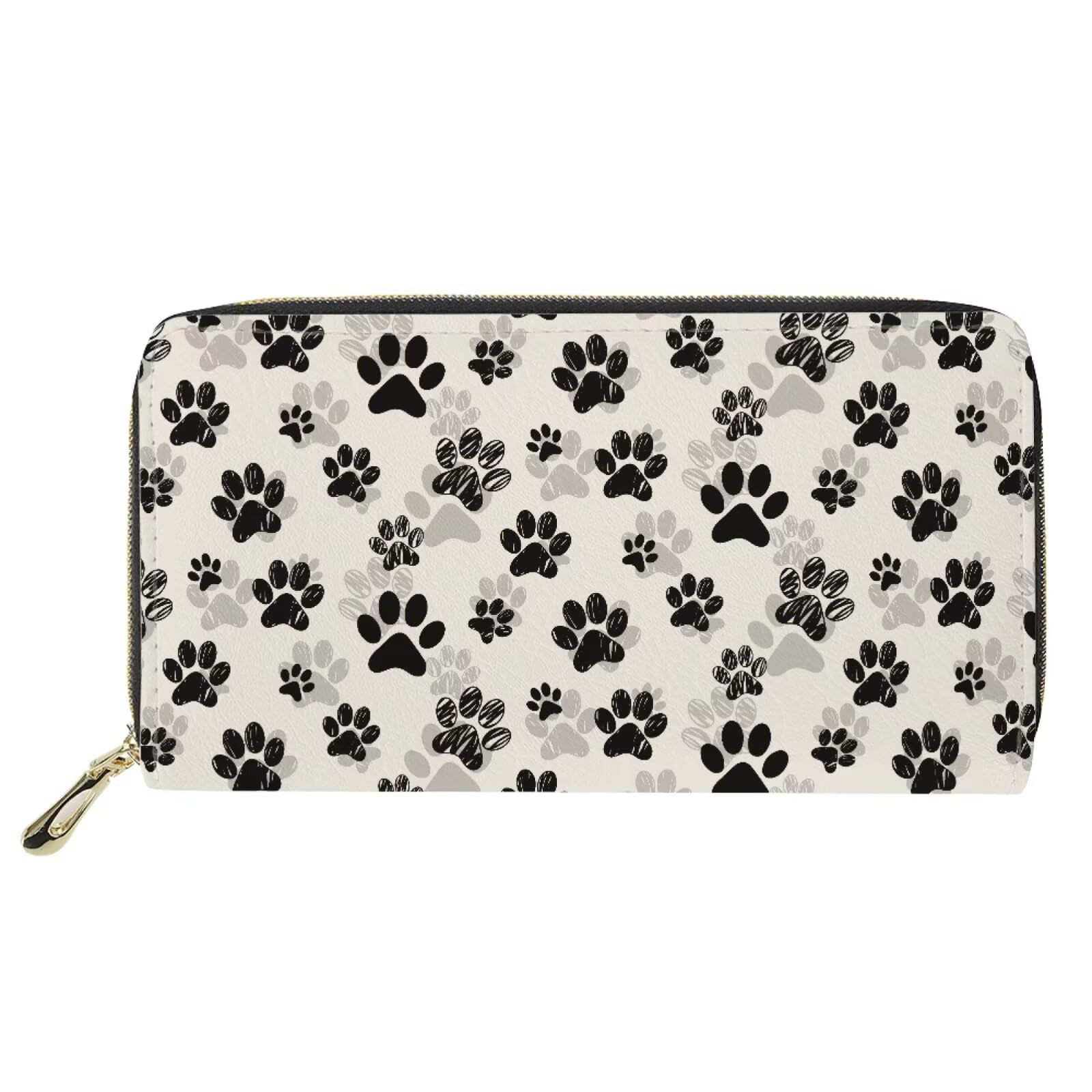 JOAIFO Cute Paw Ptrint Wallet Womens PU Leather Passport Holder Portable Clutch Travel Coin Purse Card Phone Holder with Zipper