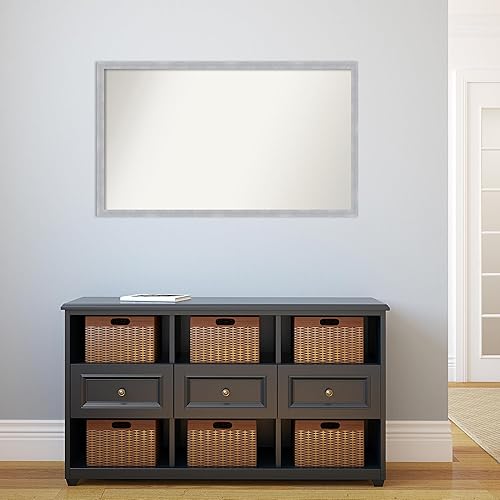 Miniatura 5 de Amanti Art Custom Mirror, Grace Brushed Nickel Narrow Bathroom Mirror, Wall Mirror or Bathroom Vanity Mirror Over Sink (25 x 42 in.) Non-Beveled