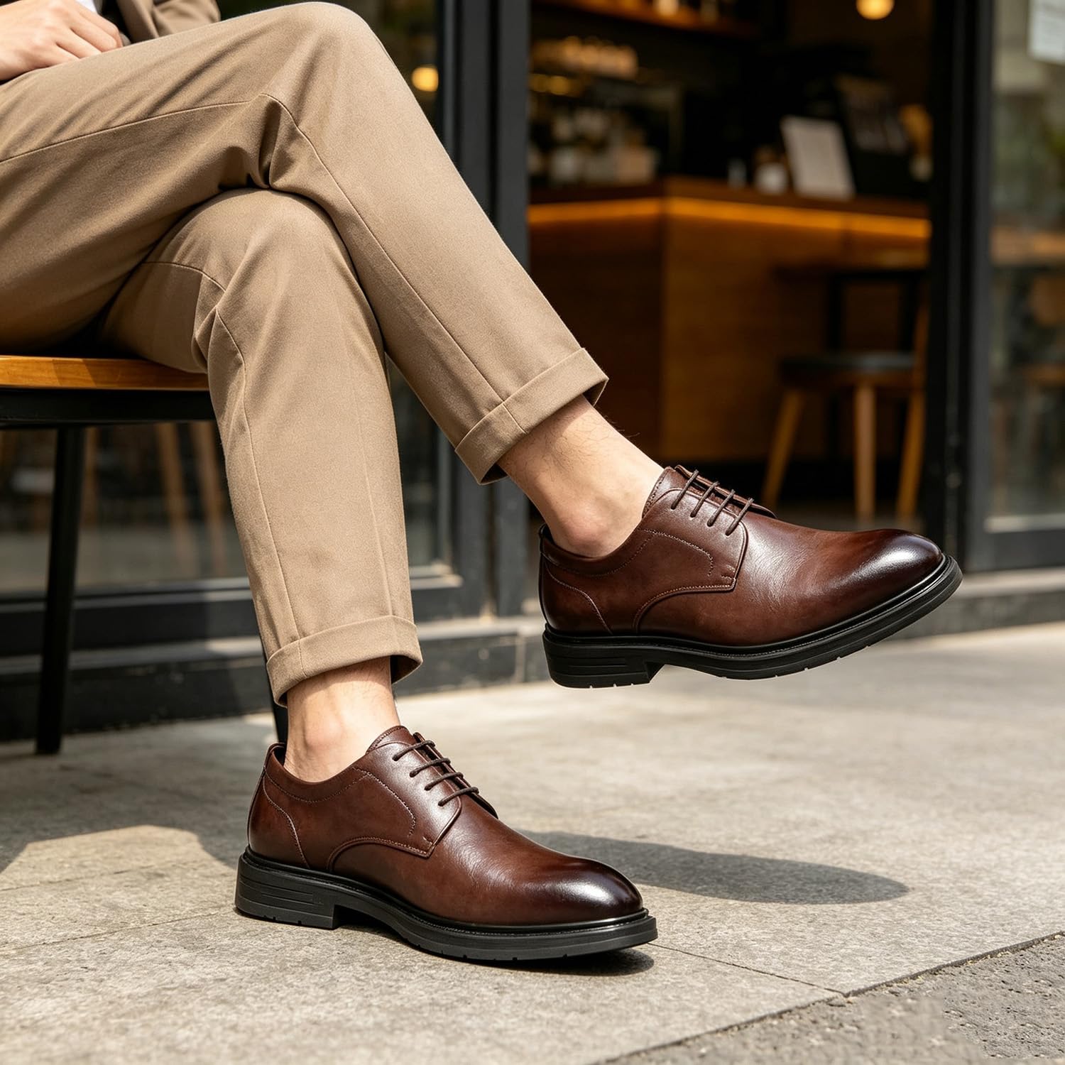 Scarpe da Cerimonia Stringate Classiche Scarpe Derby per Uomo