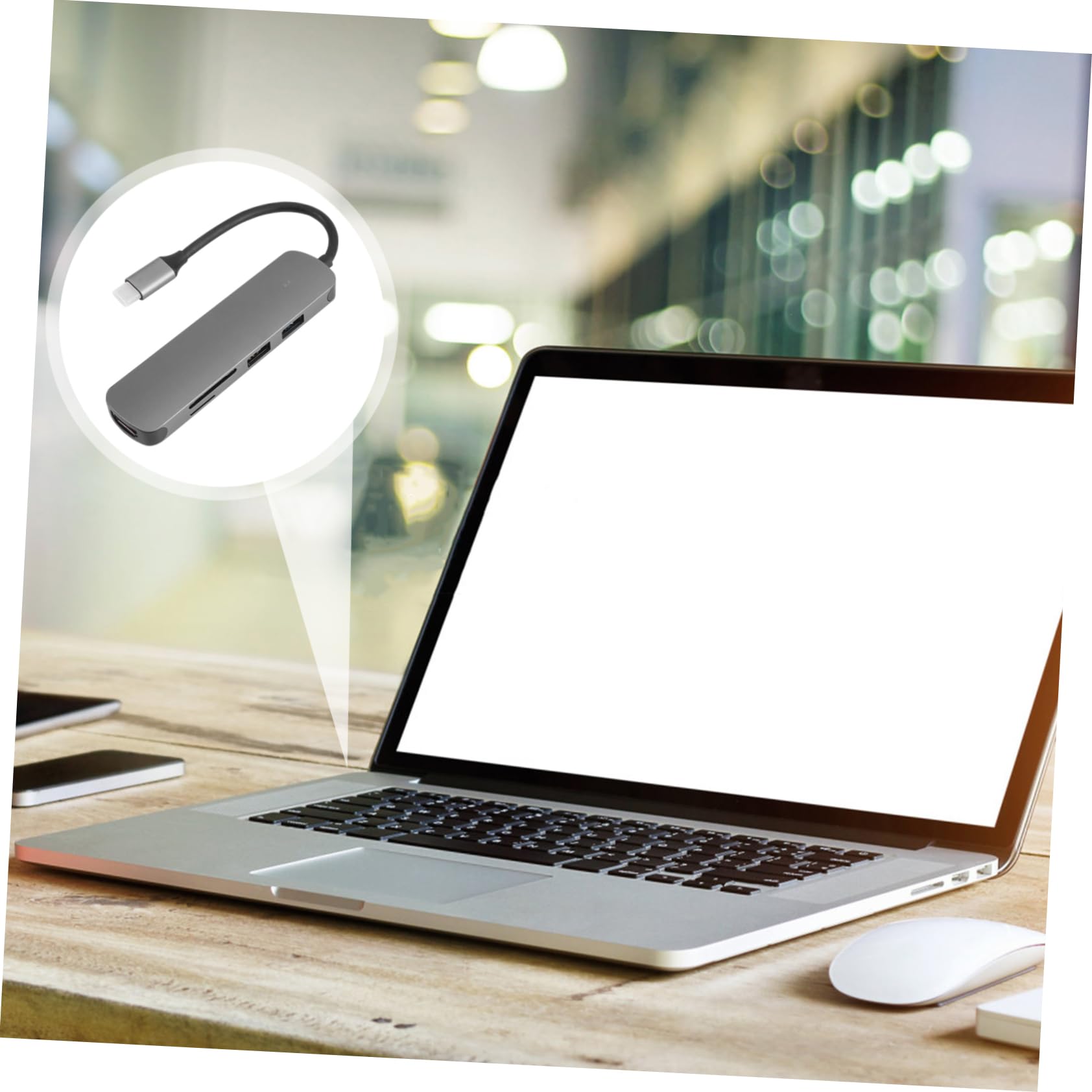 OSALADI 2pezzi Hub Usb Portatile Per Laptop e Smartphone Adattatore Multi-port Con Alta Velocità Di Trasmissione Soluzione Docking Station Per Interfacce Limitate Compatibile Con Tutti