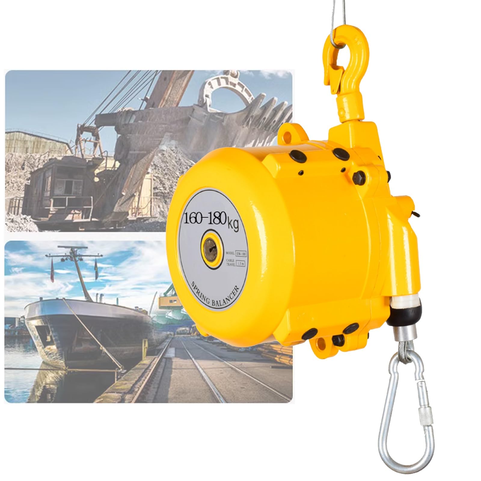 WEKONUMEX Retractable Spring Balancer, Retractable Spring Balancer 1.5m Aluminum Alloy Adjustable Multiple Sizes(160-180kg)