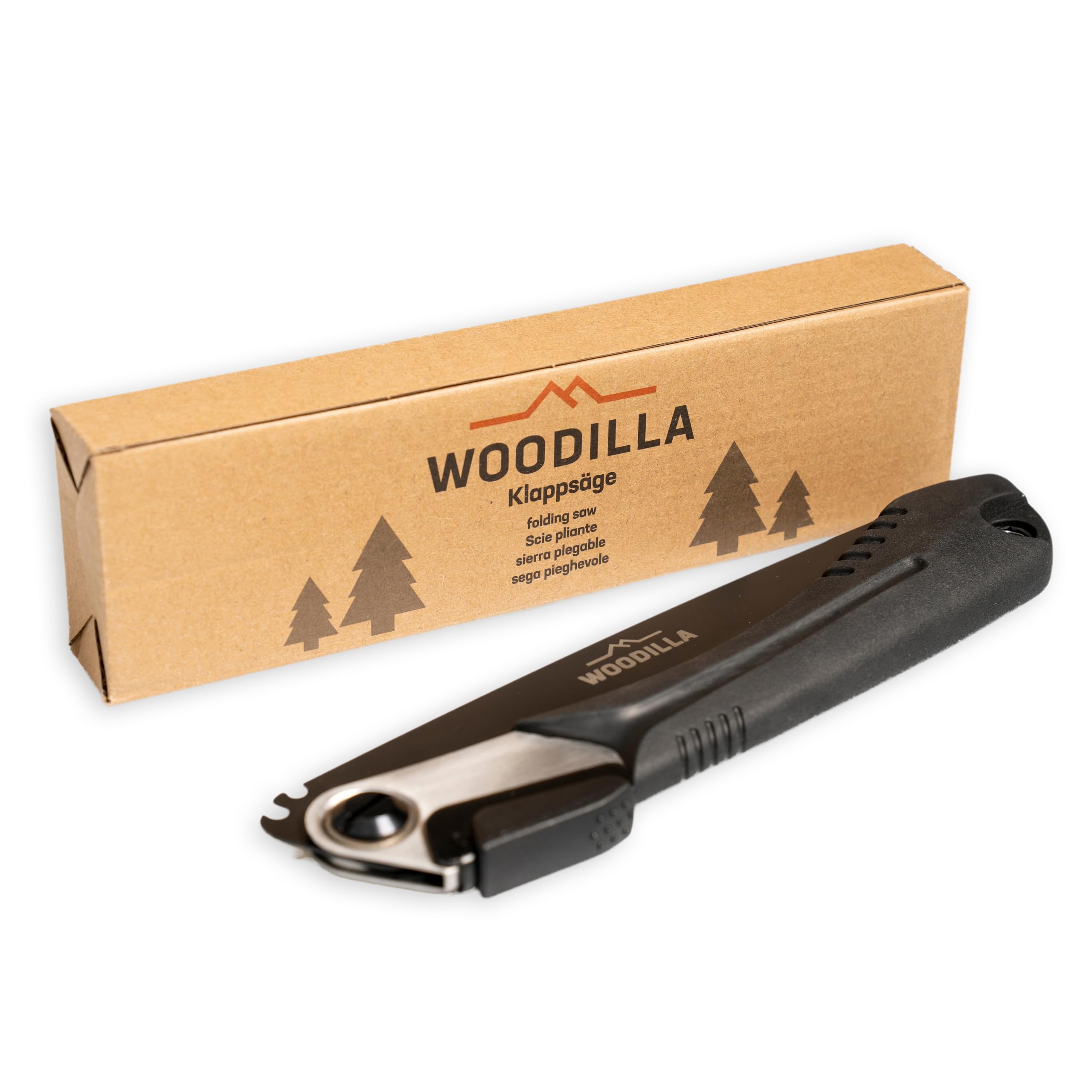 Seghetto pieghevole per esterni di Woodilla - sega a mano, sega per potatura, sega pieghevole ergonomica per il giardino, sega multifunzionale con lama robusta (21 cm)