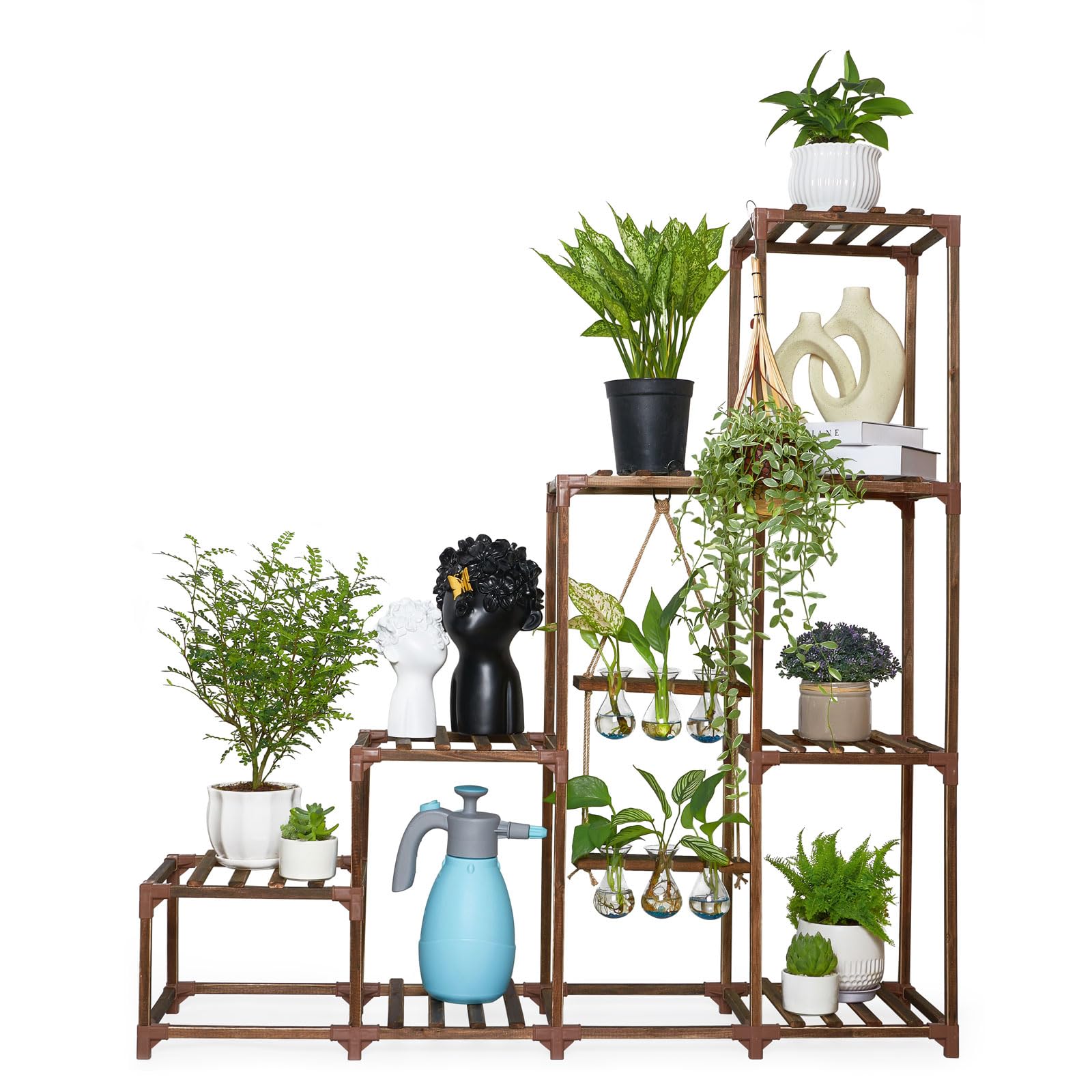 XXXFLOWER Plant Stand Indoor Outdoor Wood Plant Shelf for Multiple Plants 