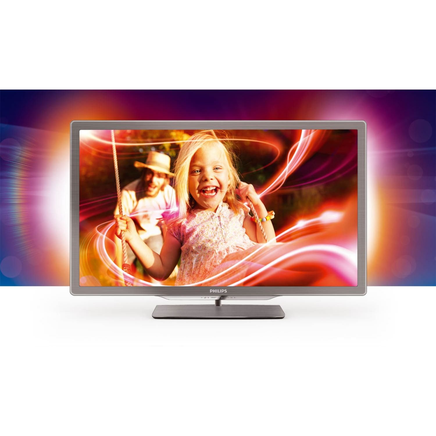 Philips 42PFL7606K/02 TV LCD 42" (107 cm) avec rétro-éclairage LED Technologie Ambilight 3D Full HD Technologie PMR 400 Hz Tuner TNT DVB-T/C/S Smart TV Gris argent (Import Allemagne)