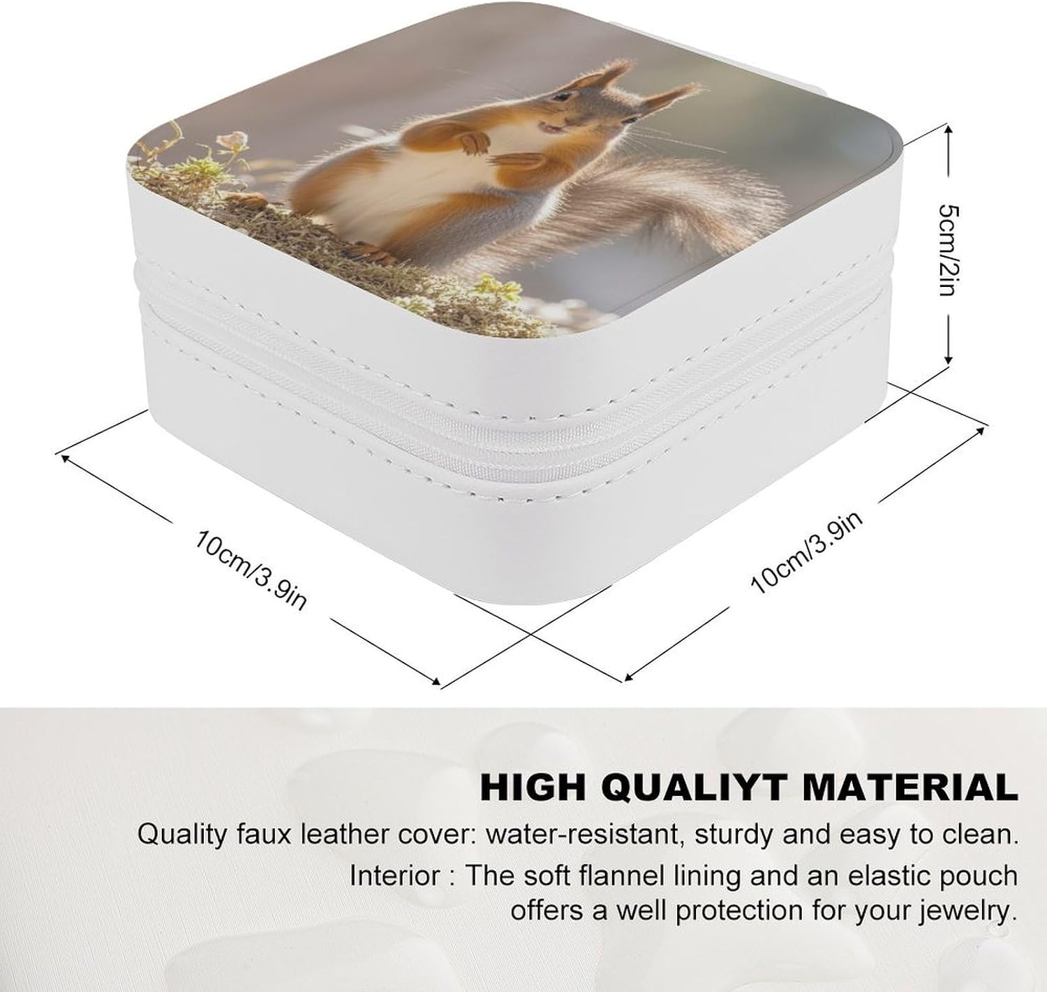 Squirrel Funny AnimalPortable PU Leather Jewelry Box image 2
