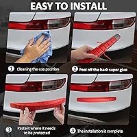 Vista 4 de BokWin Paquete de 2 tiras de protección anticolisiones negras antigolpes antiarañazos, protector universal para autos, SUV, camioneta