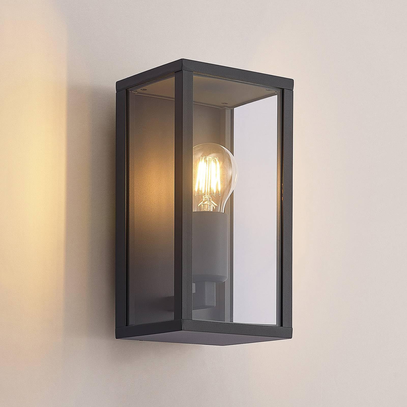Lindby Applique da esterni dimmerabile (Moderno) colore Nero, in Alluminio applique lampada LED outdoor per facciata/parete terrazzo e balcone