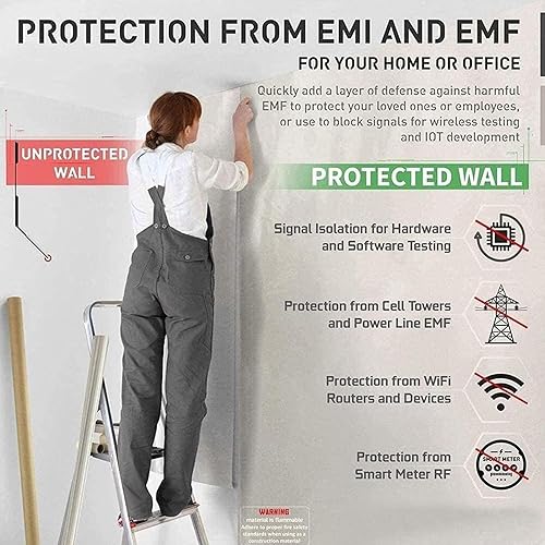 Miniatura 5 de Wzglod EMF SHELTER Tela de protección contra la radiación de fibra plateada, ropa de madre y bebé, tela de fibra de poliéster, tela de sarga