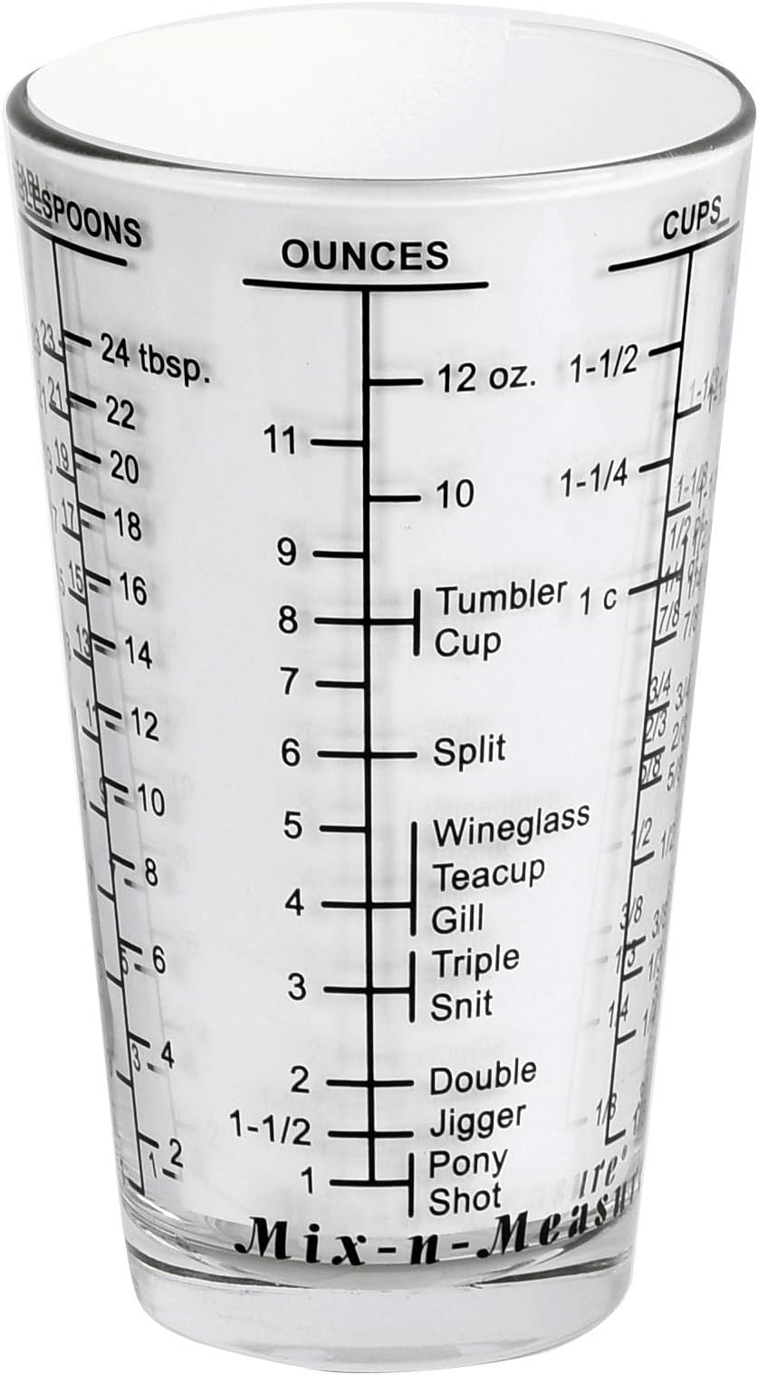 26100 Mix N Measure Glass, Heavy Glass, Multi-Purpose Liquid and Dry Measuring Cup