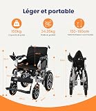 VOCIC Fauteuil roulant electrique pliable leger pour personnes âgées,30KM - 6