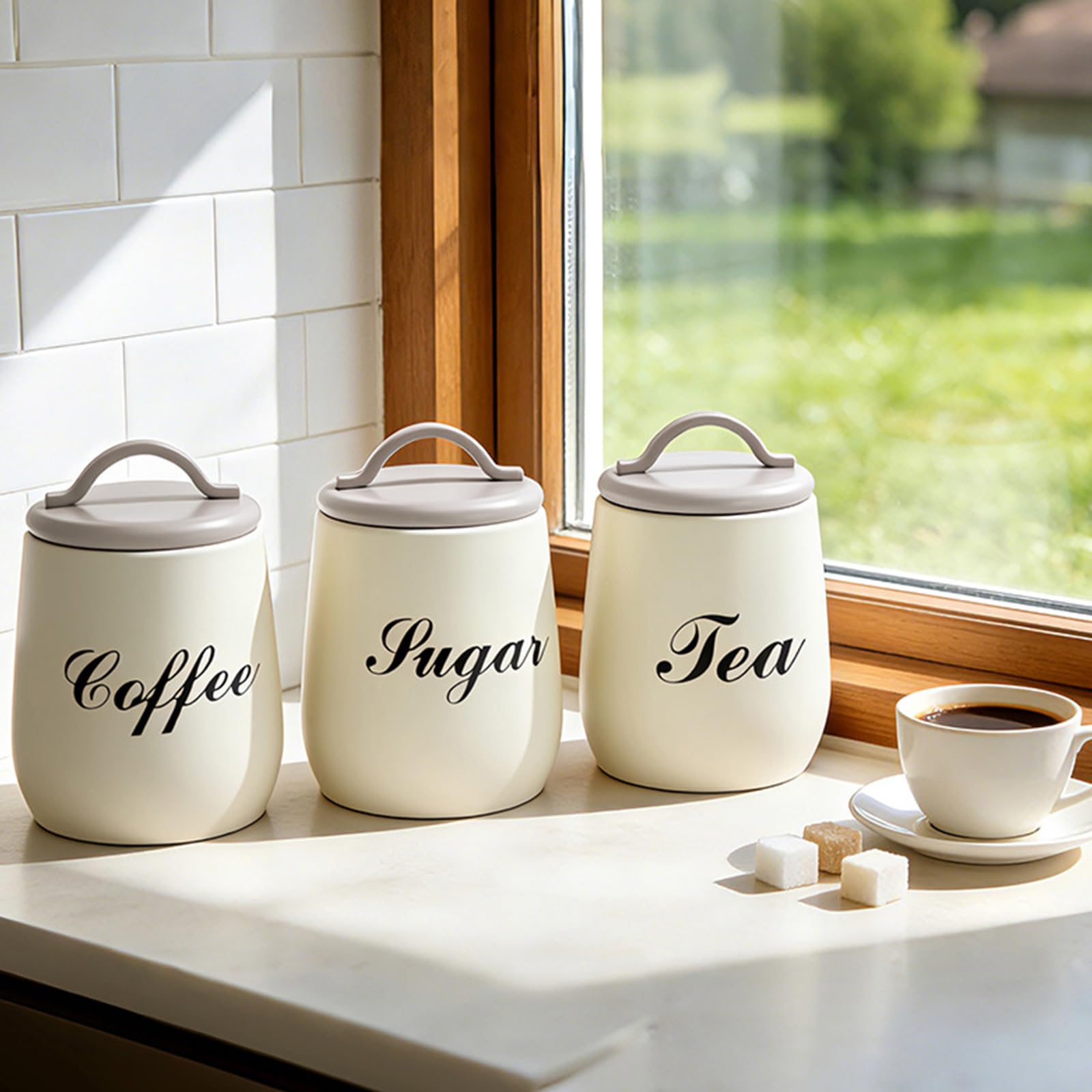 Moderno tarro de almacenamiento de cocina para café y productos secos, prácticos botes para conservar café, té y alimentos secos, tarros de organización de cocina