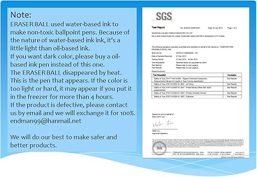 Miniatura 5 de ERASER BALL Clicker - Bolígrafos de gel borrables de 0.020 in, punta fina, tinta negra, paquete de 10