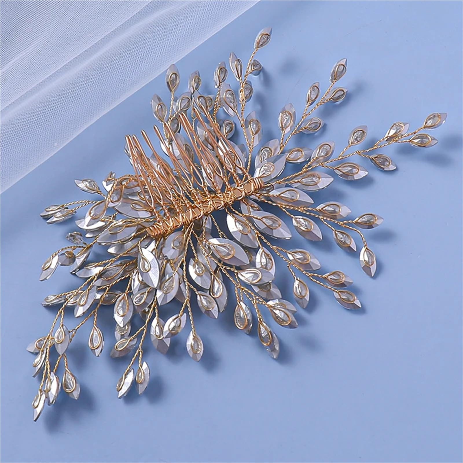 2 Stück Kristall Braut Haarkamm Strass Hochzeit Kopfschmuck Schmuck Haarschmuck Frauen Party Ornamente für Bräute