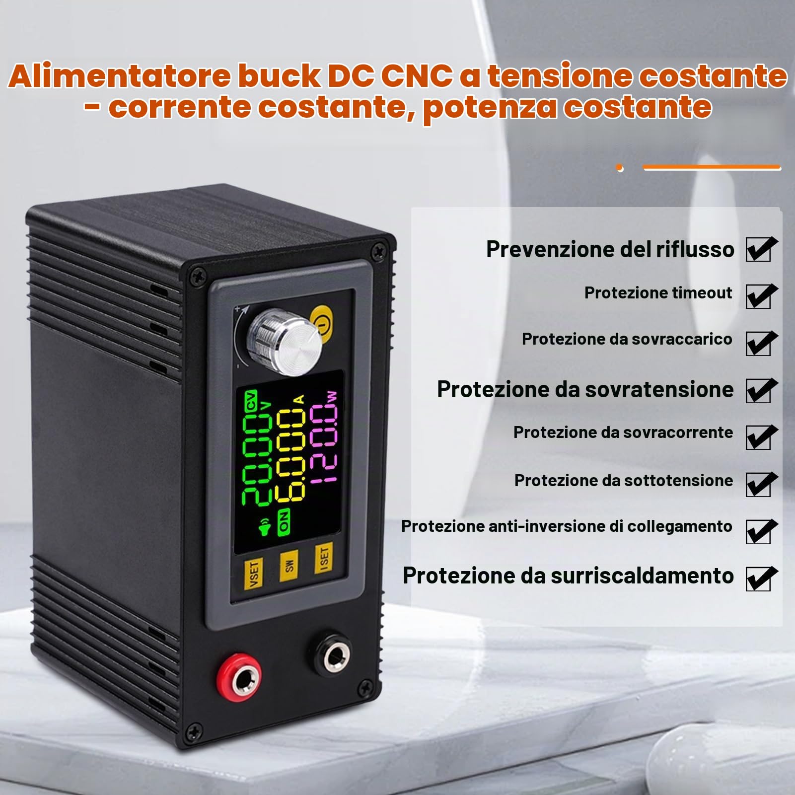 Jadeshay Regolatore di Tensione DC Boost Buck 6 – 36 V Ingresso 0 – 36 V Uscita 120 W 6 A Convertitore di Tensione Regolabile per Ricarica Solare