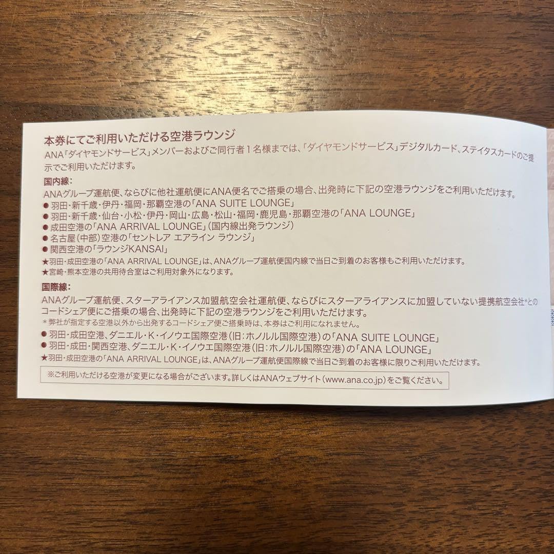 ANA SUITE LOUNGE ご利用券　2025年　6枚綴り 激安店舗 東京 ANA SUITE LOUNGE ご利用券 6枚綴り ANAスイートラウンジ