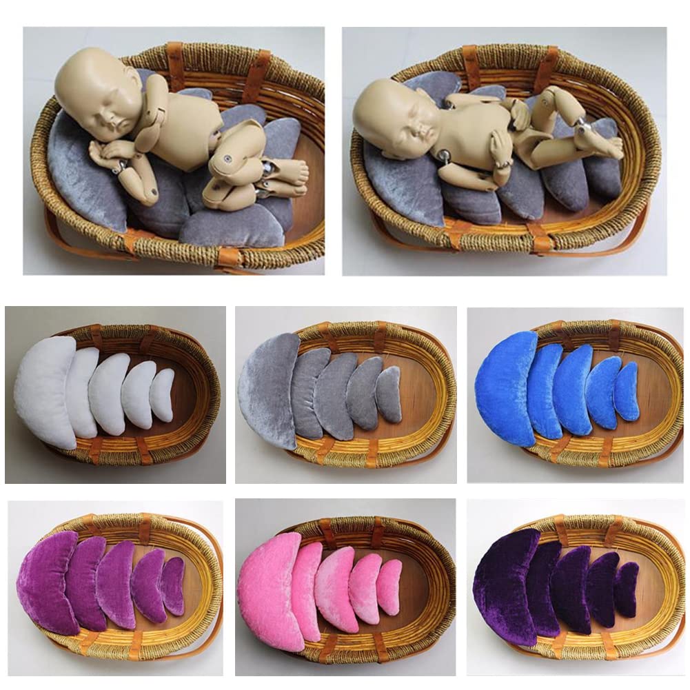 LICHENGTAI Almohada de Fotografía para Recién Nacidos, Cojín de Luna, Juego de Apoyo para Posar Bebé, Almohada para Posar Fotos, Accesorios para Posar para Bebés
